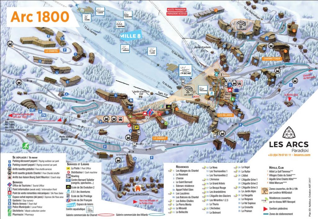 Plan des Arcs 1800